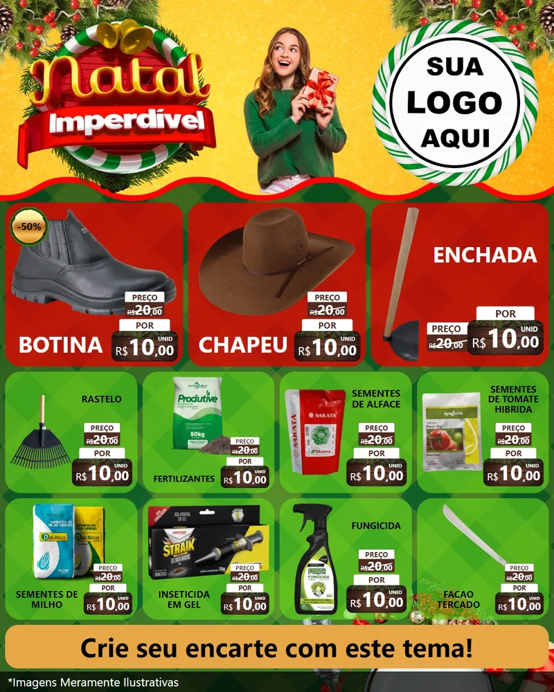 Modelo de Rede Social para Feed Instagram com o tema Natal Imperdível para Agropecuária