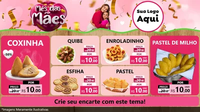 Modelo de TV para TV Horizontal com o tema Mês das Mães para Salgadaria