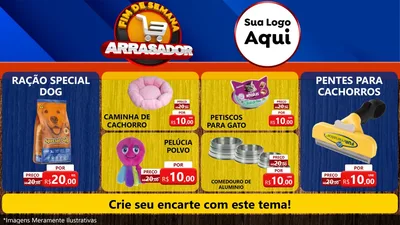 Modelo de TV para TV Horizontal com o tema Fim De Semana Arrasador para Pet Shop
