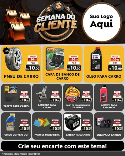Modelo de Rede Social para Feed Instagram com o tema Semana do Cliente para Auto peças