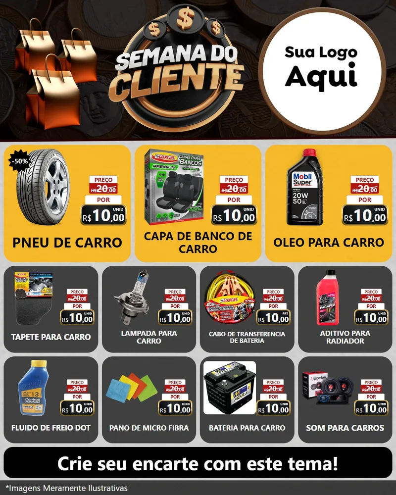 Modelo de Rede Social para Feed Instagram com o tema Semana do Cliente para Auto peças