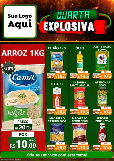 Modelo de Encarte para Encarte A4 Vertical com o tema Quarta Explosiva para Supermercado