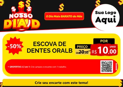 Modelo de Cartaz para Cartaz A4 Horizontal com o tema Nosso Dia D para Higiene Pessoal