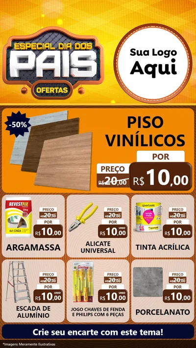 Modelo de Rede Social para Stories com o tema Especial Dia dos Pais para Material para Construção