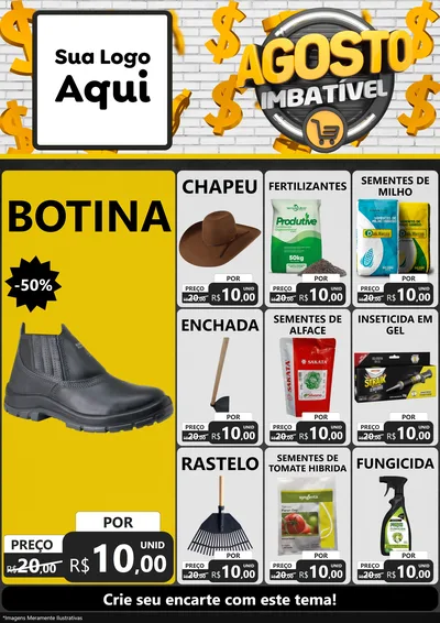 Modelo de Encarte para Encarte A4 Vertical com o tema Agosto imbatível para Agropecuária