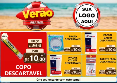 Modelo de Encarte para Encarte A4 Horizontal com o tema Verão Imbatível para Embalagens