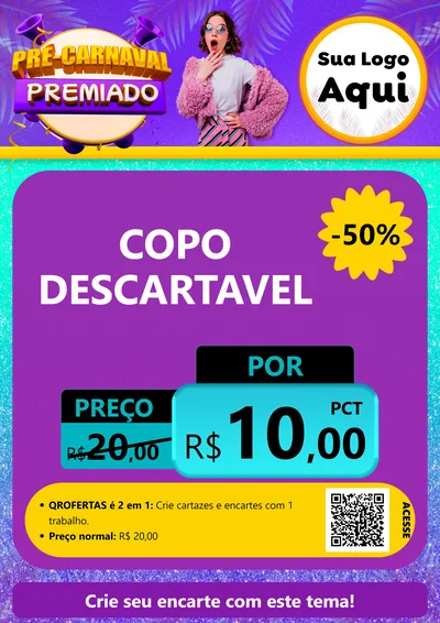 Modelo de Cartaz para Cartaz A4 Vertical com o tema Pré-Carnaval Premiado para Embalagens