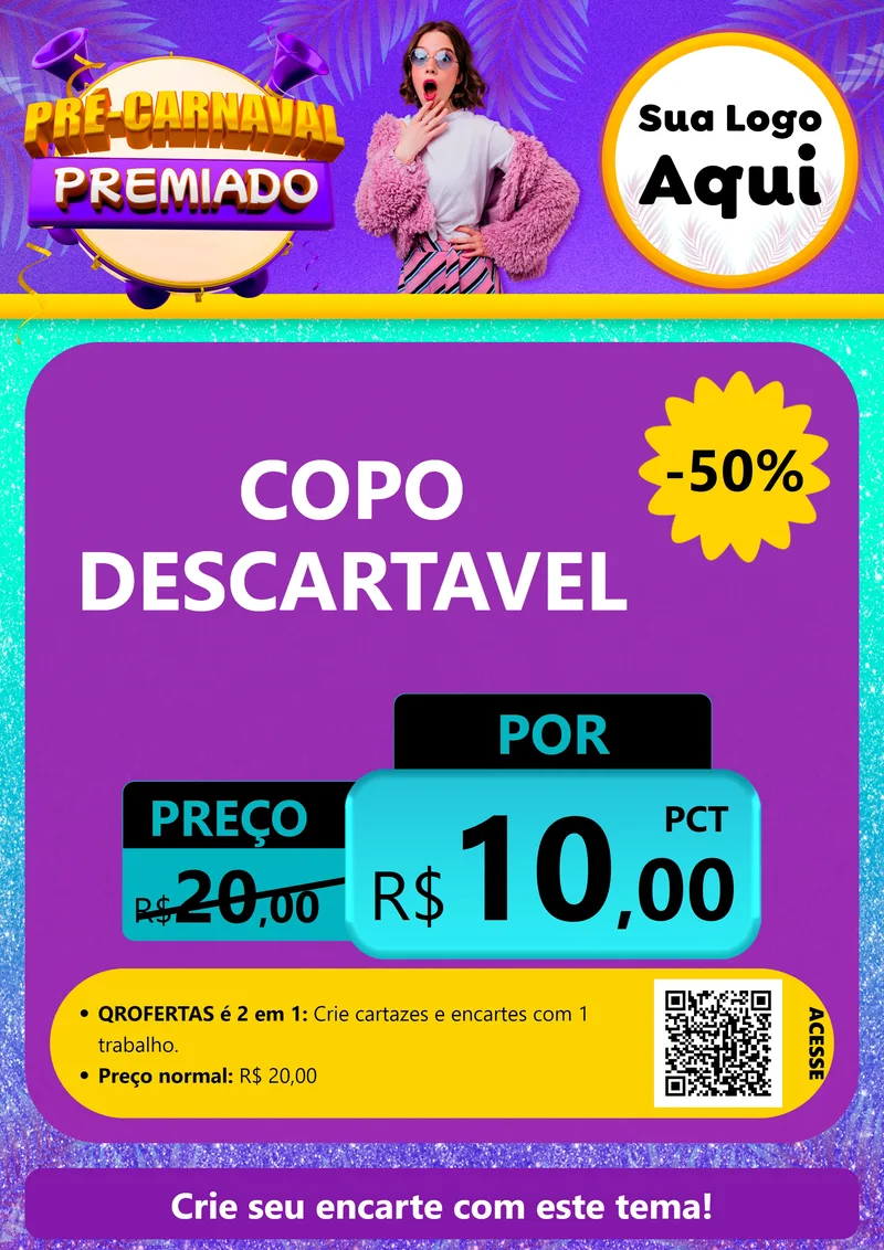 Modelo de Cartaz para Cartaz A4 Vertical com o tema Pré-Carnaval Premiado para Embalagens