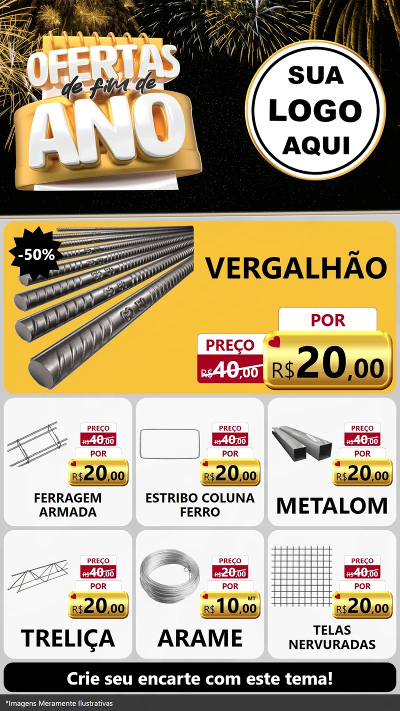 Modelo de Rede Social para Stories com o tema Ofertas de Fim de Ano para Ferragens