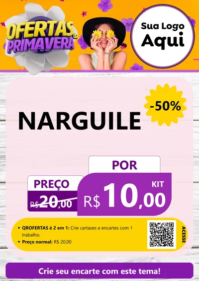Modelo de Cartaz para Cartaz A4 Vertical com o tema Ofertas Da Primavera para Tabacaria