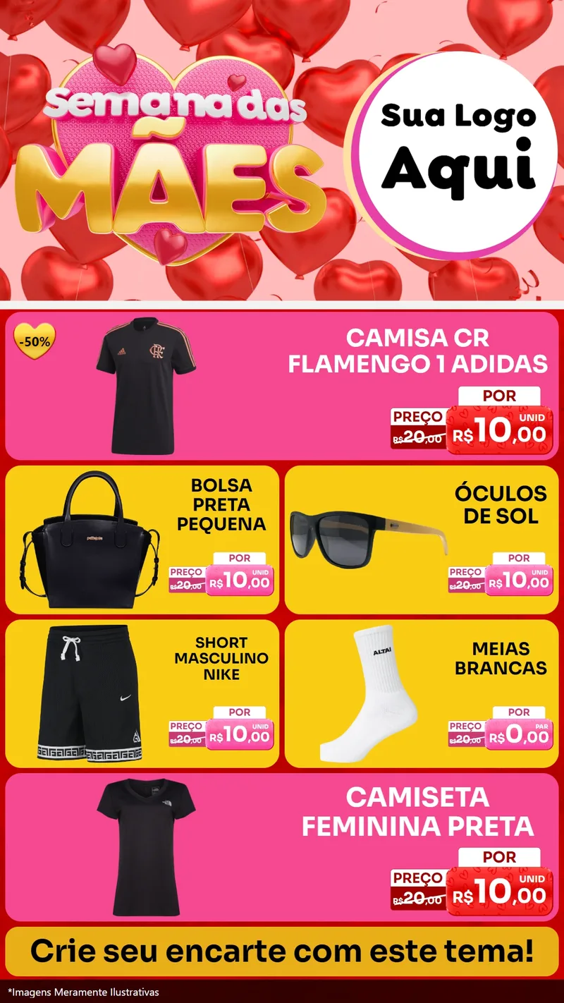 Modelo de TV para TV Vertical com o tema Semana Das Mães para Roupas e acessórios