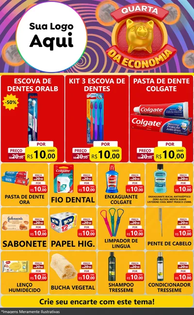 Modelo de Encarte para Encarte Grande com o tema Quarta da Economia para Higiene Pessoal