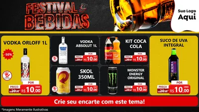 Modelo de TV para TV Horizontal com o tema Festival de Bebidas para Distribuidora de bebidas