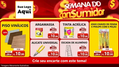 Modelo de TV para TV Horizontal com o tema Semana do Consumidor para Material para Construção