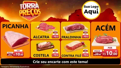 Modelo de TV para TV Horizontal com o tema Torra Preços para Açougue