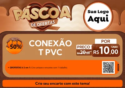 Modelo de Cartaz para Cartaz A4 Horizontal com o tema Páscoa de Ofertas para Tubos e conexões