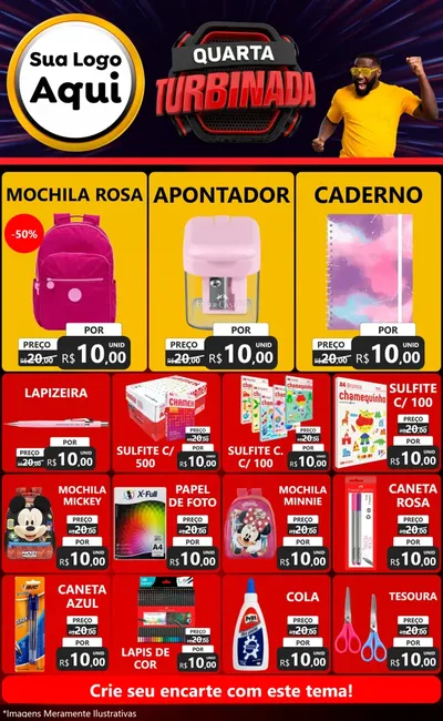 Modelo de Encarte para Encarte Grande com o tema Quarta Turbinada para Papelaria