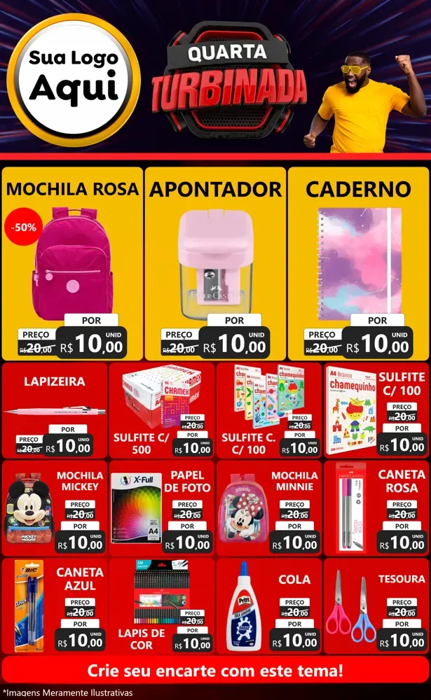 Modelo de Encarte para Encarte Grande com o tema Quarta Turbinada para Papelaria