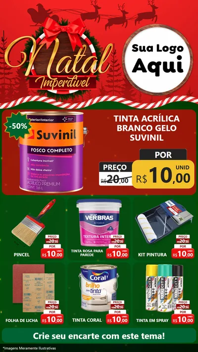 Modelo de Rede Social para Stories com o tema Natal Imperdível para Tintas e Ferramentas