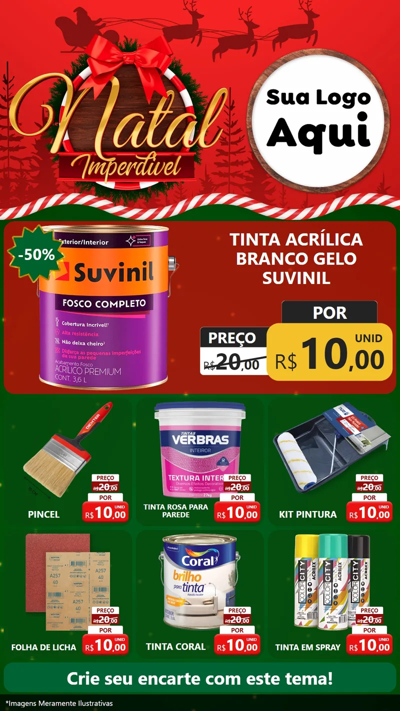 Modelo de Rede Social para Stories com o tema Natal Imperdível para Tintas e Ferramentas