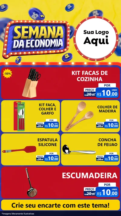 Modelo de TV para TV Vertical com o tema Semana da Economia para Utilidades Domésticas