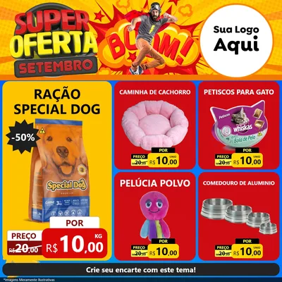 Modelo de Rede Social para Feed Facebook com o tema Super Oferta Setembro para Pet Shop