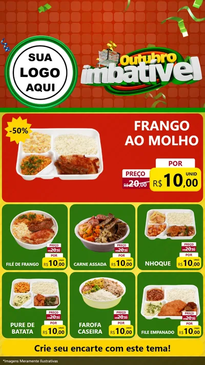 Modelo de Rede Social para Stories com o tema Outubro Imbatível para Restaurante