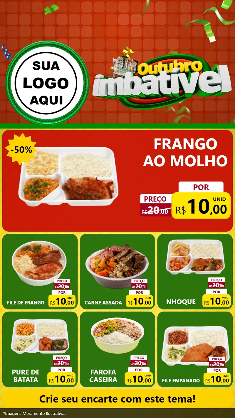 Modelo de Rede Social para Stories com o tema Outubro Imbatível para Restaurante