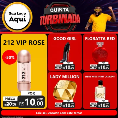 Modelo de Rede Social para Feed Facebook com o tema Quinta Turbinada para Perfumes