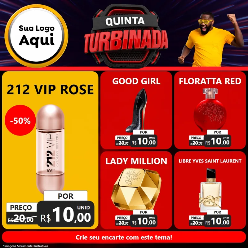 Modelo de Rede Social para Feed Facebook com o tema Quinta Turbinada para Perfumes