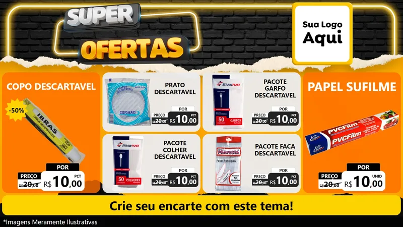 Modelo de TV para TV Horizontal com o tema Super Ofertas para Embalagens