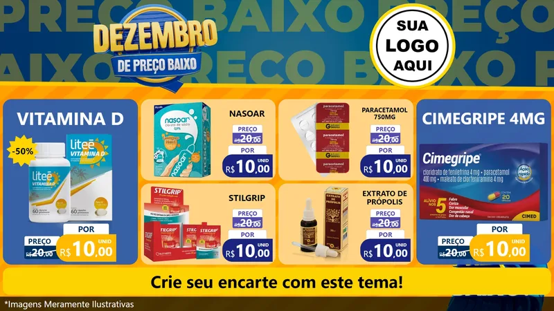 Modelo de TV para TV Horizontal com o tema Dezembro de Preço Baixo para Farmácia