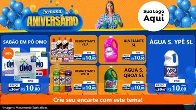 Modelo de TV para TV Horizontal com o tema Semana de Aniversário para Produtos de Limpeza