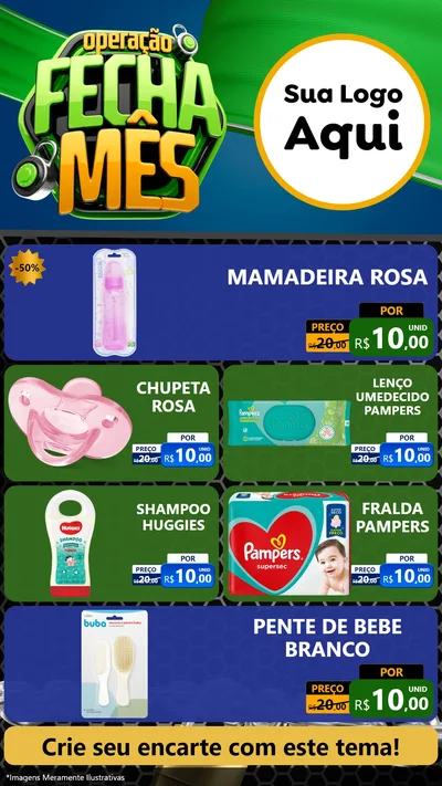 Modelo de TV para TV Vertical com o tema Operação Fecha Mês para Bebês