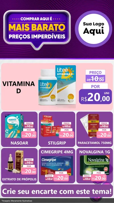 Modelo de Rede Social para Stories com o tema Mais Barato para Farmácia