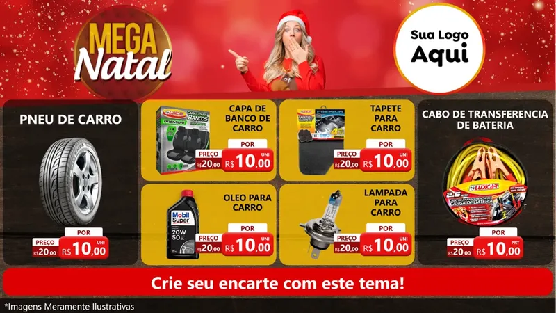 Modelo de TV para TV Horizontal com o tema Mega Natal para Auto peças