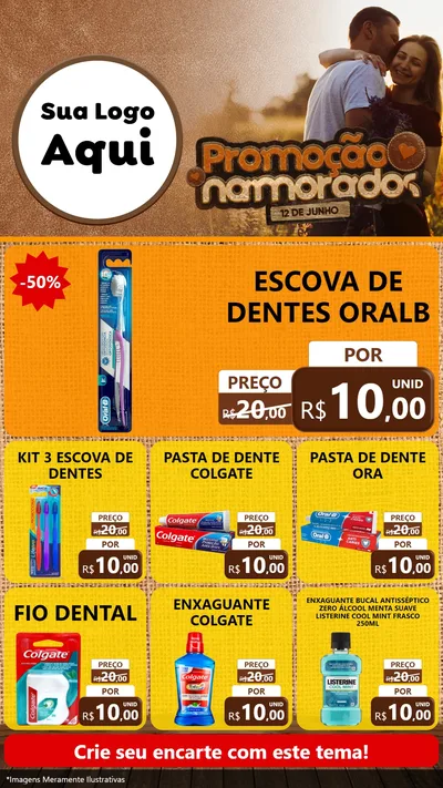 Modelo de Rede Social para Stories com o tema Promoção Namorados para Higiene Pessoal