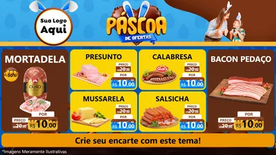 Modelo de TV para TV Horizontal com o tema Páscoa de Ofertas para Frios e Laticínios