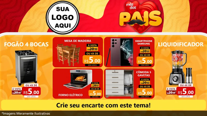 Modelo de TV para TV Horizontal com o tema Mês Dos Pais para Móveis e Eletro
