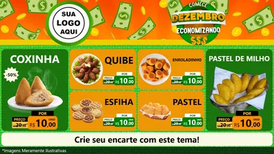 Modelo de TV para TV Horizontal com o tema Comece Dezembro Economizando para Salgadaria