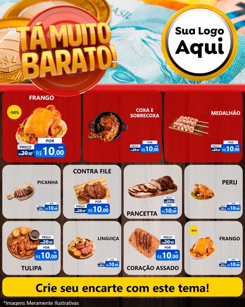 Modelo de Rede Social para Feed Instagram com o tema Está Muito Barato para Assados