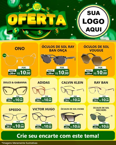 Modelo de Rede Social para Feed Instagram com o tema Oferta para Óticas