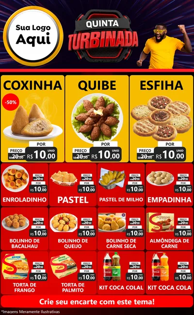 Modelo de Encarte para Encarte Grande com o tema Quinta Turbinada para Salgadaria