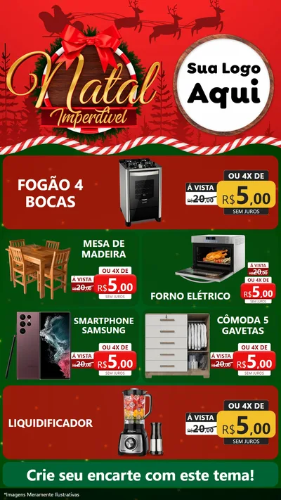 Modelo de TV para TV Vertical com o tema Natal Imperdível para Móveis e Eletro