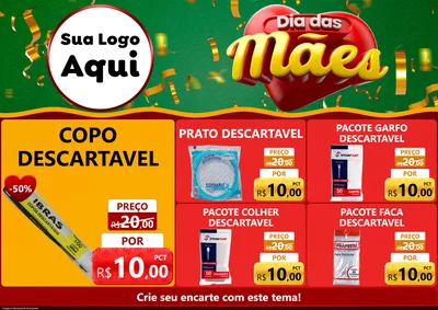 Modelo de Encarte para Encarte A4 Horizontal com o tema Dia das Mães para Embalagens