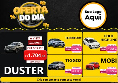 Modelo de Encarte para Encarte A4 Horizontal com o tema Oferta Do Dia para Concessionaria de Carros