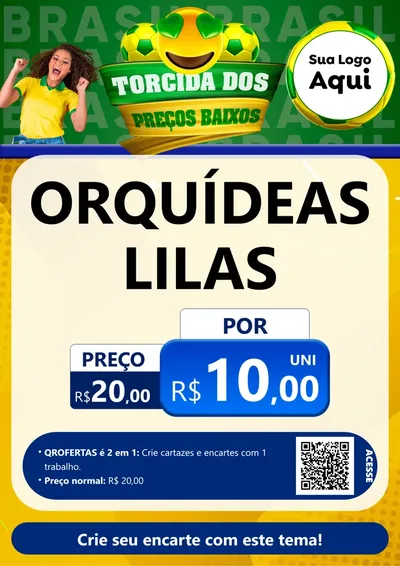 Modelo de Cartaz para Cartaz A4 Vertical com o tema Torcida dos Preços Baixos - Copa para Floricultura e jardim