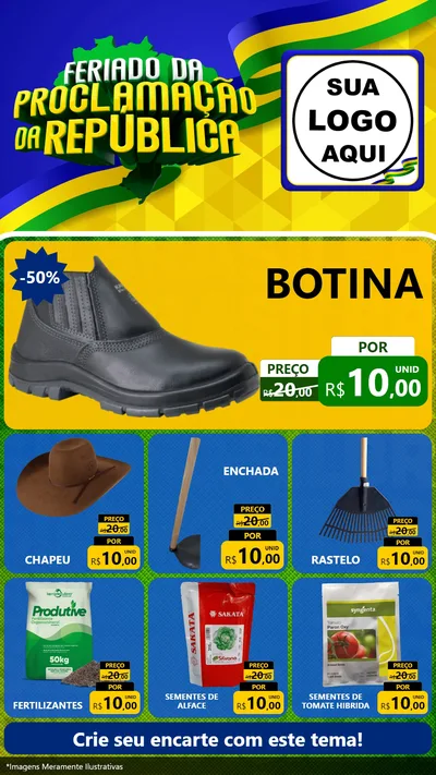 Modelo de Rede Social para Stories com o tema Feriado da Proclamação da República para Agropecuária