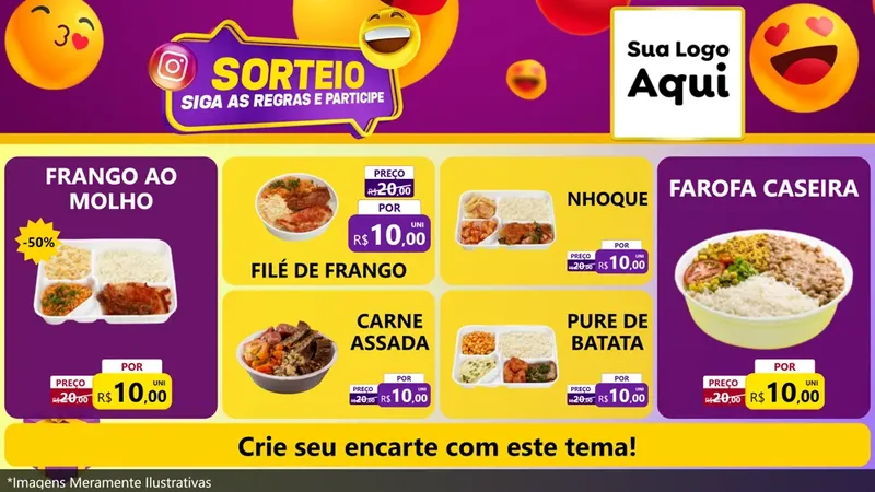 Modelo de TV para TV Horizontal com o tema Sorteio para Restaurante