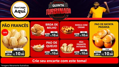 Modelo de TV para TV Horizontal com o tema Quinta Turbinada para Padaria